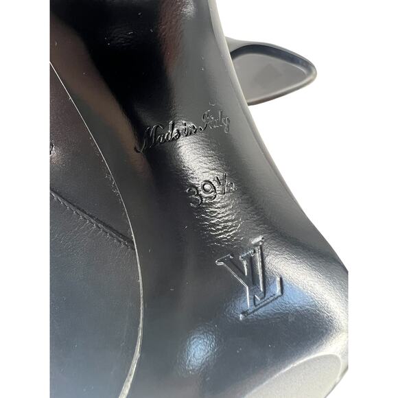 Louis Vuitton Donna Ankle Boots Black Calf Leather Monogram Studs Size 39.5 - Picture 15 of 16